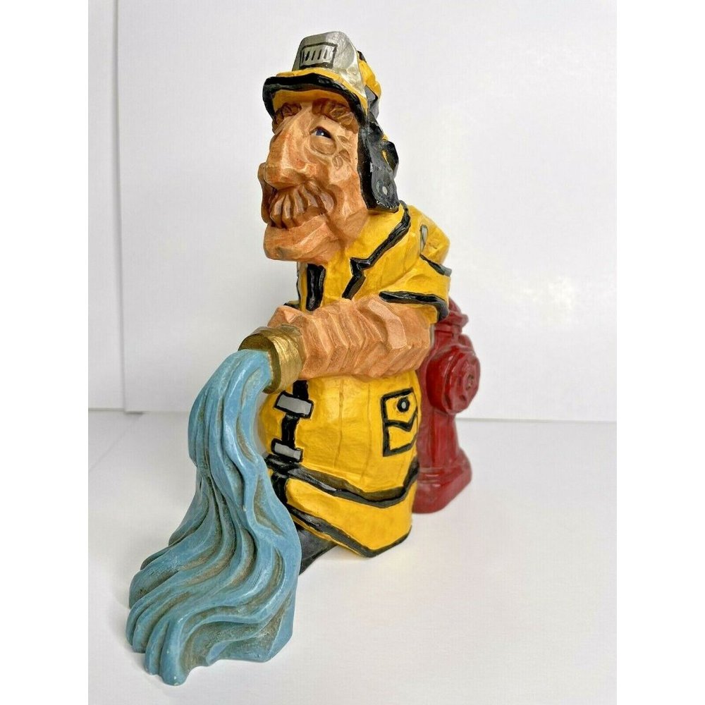 1998 David Fryman Portfolio “The Firefighter" / Fireman Figurine / Hydrant